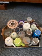 Gratis: mokken, theelichtje is al weg!!! en glazen, Huis en Inrichting, Ophalen, Overige stijlen, Kop(pen) en/of Schotel(s), Glas