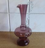 Vintage glazen vaas glas Germany paars met gedraaid handvat, Minder dan 50 cm, Glas, Gebruikt, Ophalen of Verzenden