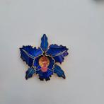 Elegante Orchidee Broche emaille, Sieraden, Tassen en Uiterlijk, Broches, Ophalen of Verzenden