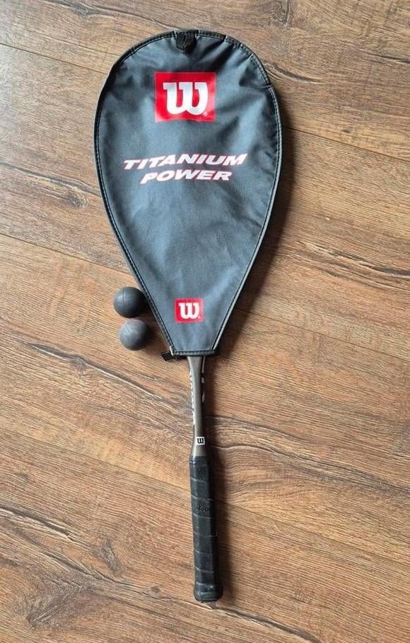 Wilson Titanium Power squash racket, Ophalen of Verzenden, Gebruikt