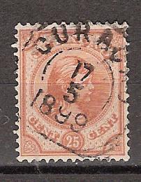 Nr 22 gebruikt Wilhelmina 1892 ; Curacao voor 10% CW, Verzenden, Gestempeld