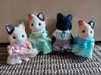 Sylvanian families tuxedo katten familie compleet, Gebruikt, Ophalen of Verzenden, Poppenhuispop