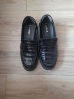 Dames loafers/instappers zwart leer, maat 41, Ophalen of Verzenden, Zo goed als nieuw, Zwart, Sneakers of Gympen