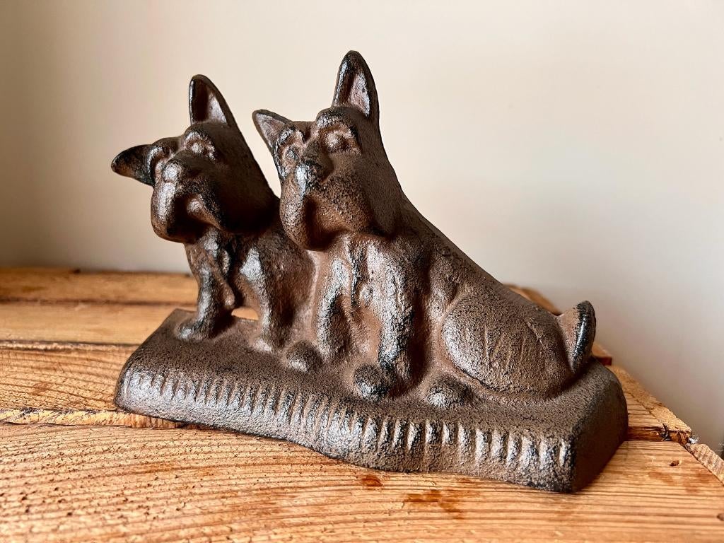 antieke gietijzer deurstopper Schotse hondjes country, Verzenden, Zo goed als nieuw