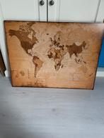 Wereldkaart op hout in het duits, Antiek en Kunst, Ophalen