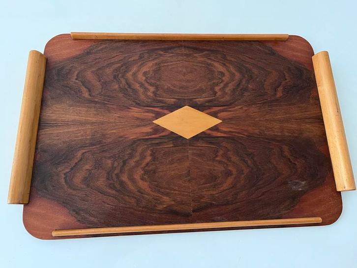 Prachtig houten art-deco/Amsterdamse School dienblad!, Huis en Inrichting, Woonaccessoires | Dienbladen, Gebruikt, Hout, Rechthoekig