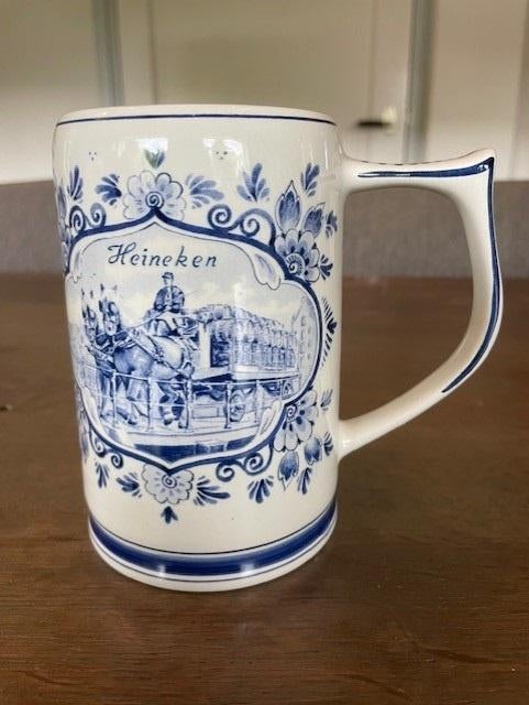 Heineken bierpul Delfts Blauw, Verzamelen, Biermerken, Ophalen of Verzenden, Zo goed als nieuw, Pul(len), Heineken