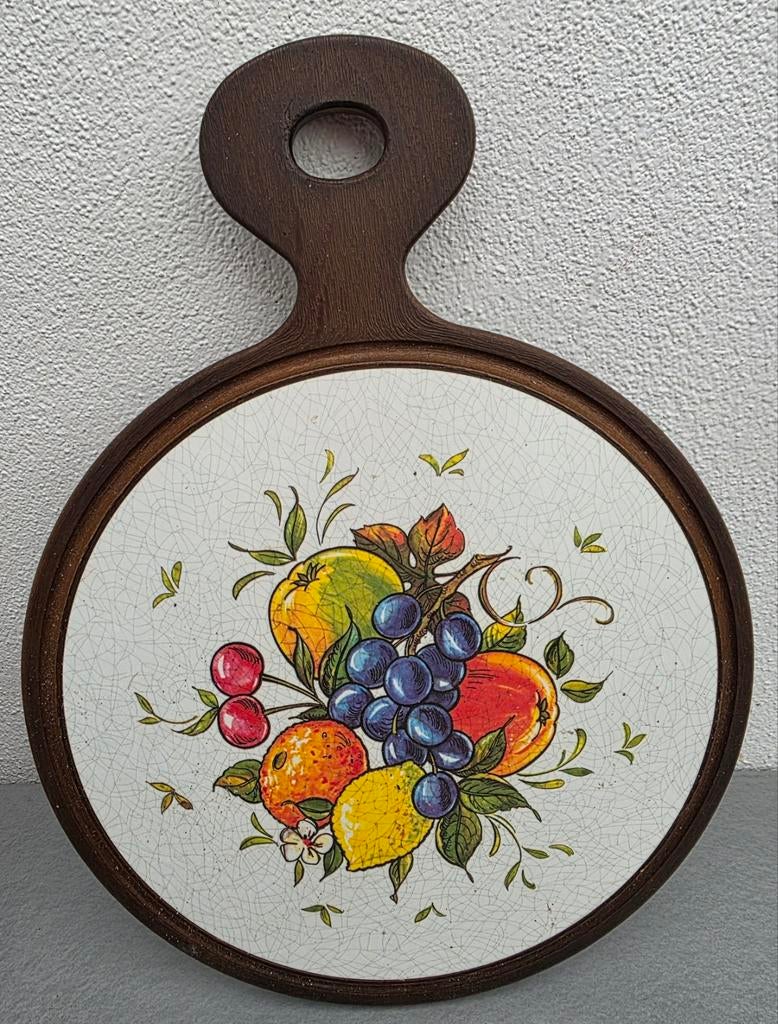 Vintage kunstof Serveerplank met Fruitmotief Emsa, Ophalen of Verzenden