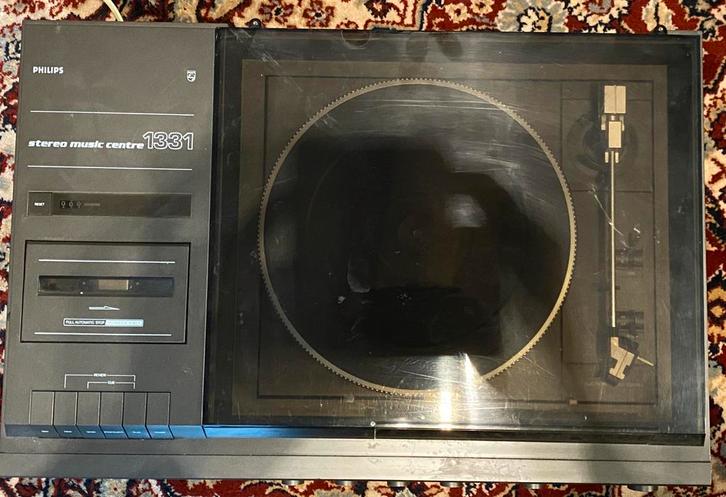 Philips vintage platenspeler met cassetterecorder, Audio, Tv en Foto, Platenspelers, Gebruikt, Platenspeler, Philips, Ophalen