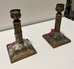 Vintage candle holders, Gebruikt, Brons of Koper, Ophalen of Verzenden, Kandelaar