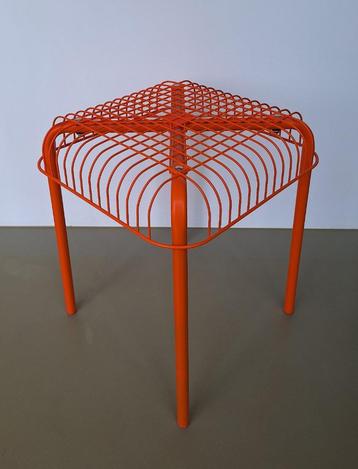 vintage Ikea design Vasteron kruk stool oranje bijzettafel beschikbaar voor biedingen
