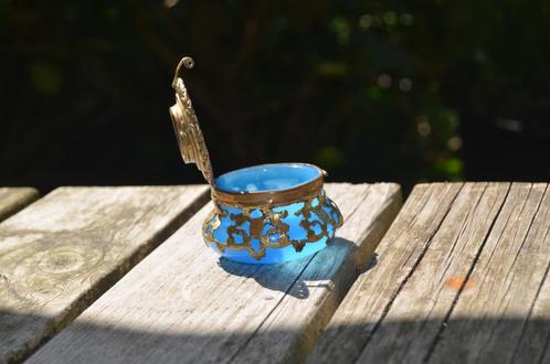 Klein glazen inktpotje met miniatuurtje?, Antiek en Kunst, Antiek | Glas en Kristal, Ophalen of Verzenden
