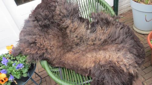 Ouessant gevilte vacht, bruin, 100x55cm, natuurlijke vorm, Huis en Inrichting, Woonaccessoires | Plaids en Woondekens, Nieuw, Verzenden