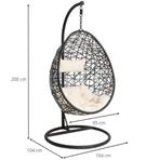 Hangstoel Ei - Zwart Metaal, Huis en Inrichting, Stoelen, Ophalen, Zwart, Zo goed als nieuw, Metaal