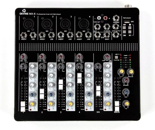 Devine MX-6 USB PA mengpaneel, Muziek en Instrumenten, Mengpanelen, Nieuw, Minder dan 5 kanalen, Microfooningang, Ophalen of Verzenden