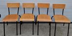 33 x Vintage schoolstoelen houten cafe stoelen zwart bistro, Ophalen of Verzenden, Zo goed als nieuw, Zwart, Vijf, Zes of meer stoelen