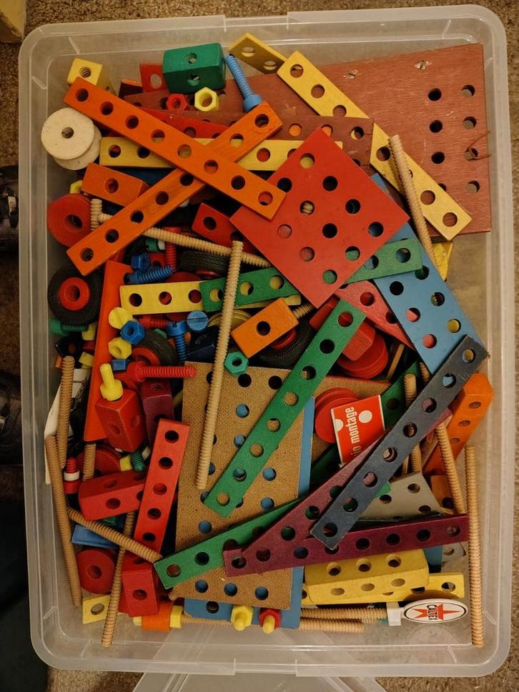 Grote bak 7 kilo Sio Montage - Vintage Constructie Speelgoed, Kinderen en Baby's, Speelgoed | Bouwstenen, Gebruikt, Overige merken