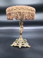 Decoratief bronzen tafeltje met kind en marmeren blad, Ophalen of Verzenden