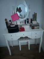 Makeup tafel te koop met poef, Ophalen of Verzenden, Zo goed als nieuw, 50 tot 100 cm, Minder dan 100 cm