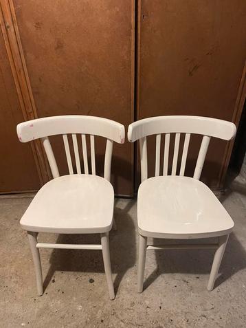 Eetkamer stoelen - keuken - wit - hout beschikbaar voor biedingen