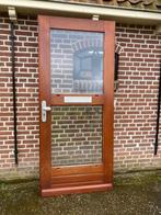 Hardhouten voordeur 93x211,5cm., Doe-het-zelf en Verbouw, 80 tot 100 cm, Glas, Buitendeur, Ophalen