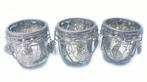 Set 3 vintage glazen waxinelichthouder / waxinehouder zilver, Huis en Inrichting, Woonaccessoires | Kandelaars en Kaarsen, Kandelaar