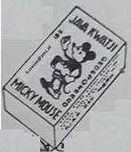 zoek oud Java Kwatji tjap Micky mouse doos reclame semarang, Ophalen of Verzenden, Gebruikt, Verpakking