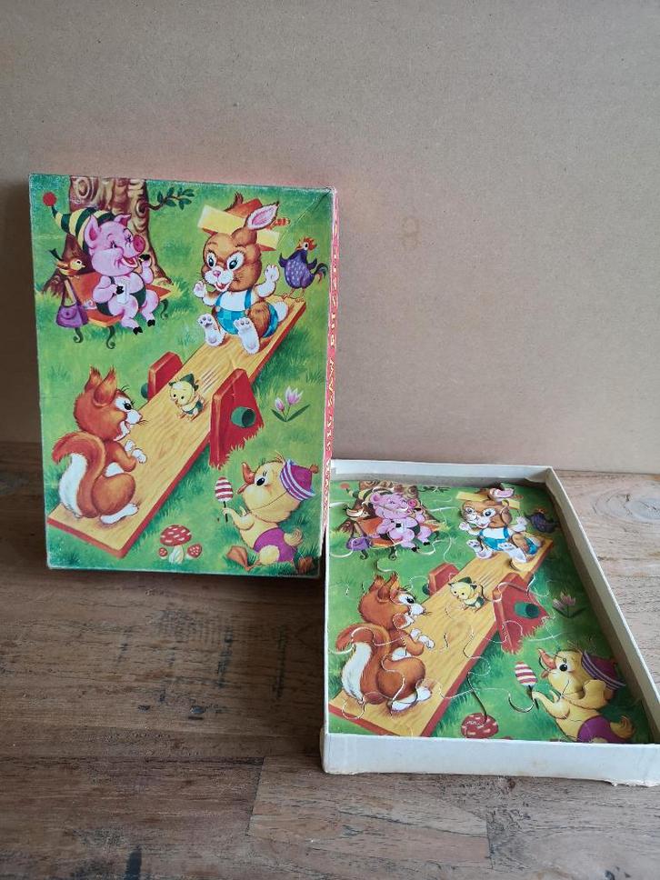 Houten puzzel -Vintage - Pin-Kwin product, Kinderen en Baby's, Speelgoed | Kinderpuzzels, Gebruikt, 2 tot 4 jaar, 10 tot 50 stukjes