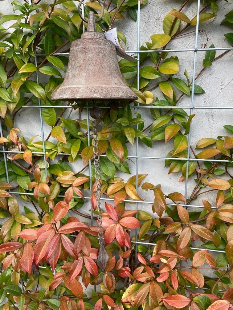 GIETIJZEREN SCHEEPSBEL GROOT BRUIN GREEN NIEUW, Ophalen of Verzenden