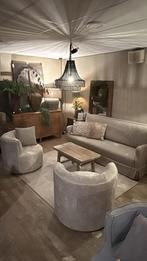 Stoelen bank lamp tafel landelijk interieur kruik kleed pot, Ophalen of Verzenden, Zo goed als nieuw, Bruin, Vijf, Zes of meer stoelen