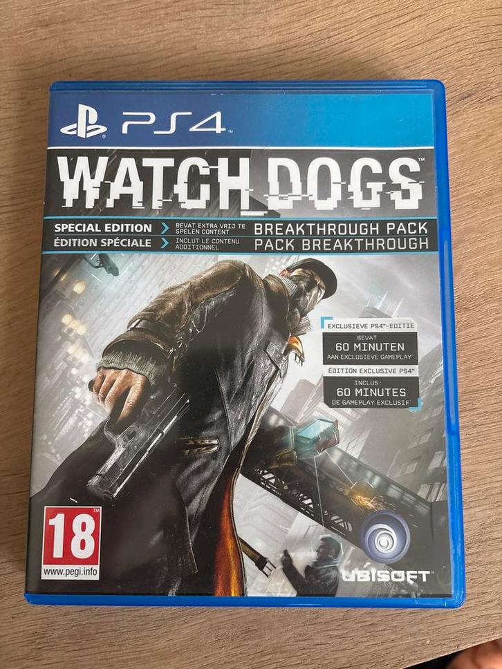 Watch Dogs - PS4, Spelcomputers en Games, Games | Sony PlayStation 4, Zo goed als nieuw, Avontuur en Actie, 1 speler, Vanaf 18 jaar