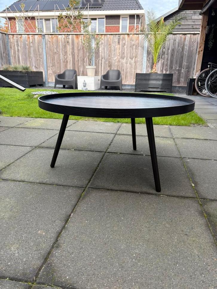 Wood bijzettafel / salontafel, Huis en Inrichting, Tafels | Salontafels, Gebruikt, Minder dan 50 cm, 50 tot 100 cm, Rond, Ophalen
