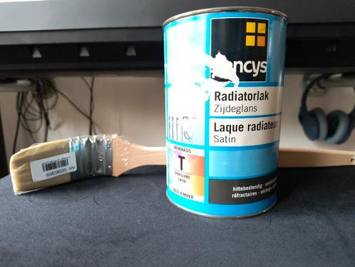 Radiatorlak Donkergrijs + Kwast - Nieuw, Doe-het-zelf en Verbouw, Verf, Beits en Lak, Nieuw, Lak, Minder dan 5 liter, Grijs, Ophalen of Verzenden