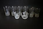 antiek 9x glas delen servies art deco waterglas mat geslepen, Antiek en Kunst, Ophalen of Verzenden