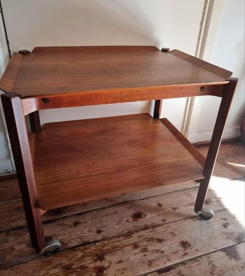 Pastoe Cees Braakman vintage trolley serveerwagen tafel, Huis en Inrichting, Tafels | Bijzettafels, Gebruikt, Rechthoekig, 55 tot 75 cm