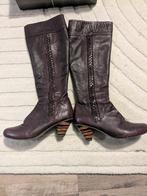 Bordeaux rode Lederen Laarzen mt 37, Hoge laarzen, Ophalen of Verzenden, Gedragen, Rood