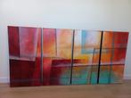 Canvas Schilderij 4-luik Modern Abstract Kleurrijk, Huis en Inrichting, Woonaccessoires | Schilderijen, Tekeningen en Foto's, Minder dan 50 cm
