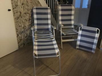 Campingstoelen met voetsteunen 2x beschikbaar voor biedingen