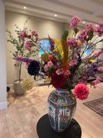 Prachtige vaas met zijde bloemen, Ophalen, Zo goed als nieuw