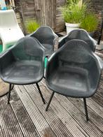4 tuinstoelen / kuipstoelen antraciet, Ophalen, Gebruikt, Kunststof