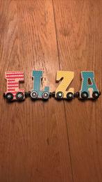 Houten Trein Letters Speelgoed, Ophalen of Verzenden, Gebruikt, Overige typen, Met wieltjes