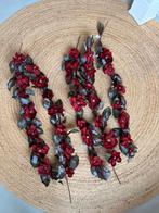 6 Kerst Guirlandes met Rode Bloemen - Zo Goed Als Nieuw, Ophalen of Verzenden, Zo goed als nieuw, Binnen