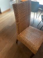 6 rieten eetkamerstoelen, Ophalen, Gebruikt, Bruin, Riet of Rotan