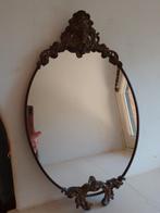 vintage, spiegel met messing lijst , 40 cm, Huis en Inrichting, Woonaccessoires | Spiegels, Ophalen, Minder dan 50 cm, Zo goed als nieuw