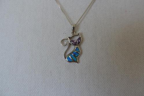 Nieuw zilveren kettinghanger, met opaal en zirkonia's, Sieraden, Tassen en Uiterlijk, Kettinghangers, Nieuw, Zilver, Zilver, Dier