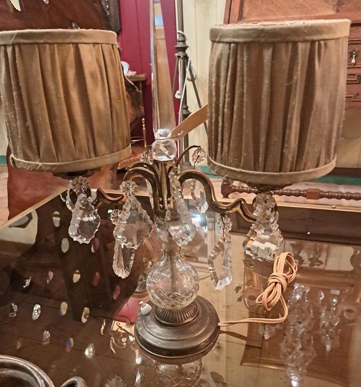 Echte antieke Franse staande lamp met 2 lichtpunten top lamp, Antiek en Kunst, Antiek | Lampen, Ophalen