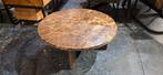 Ronde Salontafel Ludo Marmer en mangohout – 80 cm Showmodel!, Huis en Inrichting, Tafels | Salontafels, Ophalen, Bornsestraat 31
