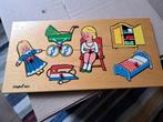 Vintage houten puzzel pop en meisje, 2 tot 4 jaar, Ophalen of Verzenden, Zo goed als nieuw, Van hout