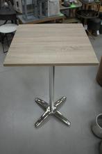 9 x vierkante bartafel statafel aluminium houtlook horeca, Ophalen, Zo goed als nieuw, Metaal