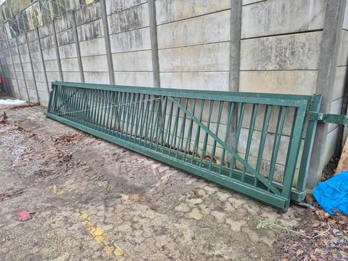 Gebruikte dubbele vrijdragende poort., Tuin en Terras, Tuinhekken en Hekwerk, Gebruikt, Spijlenhekwerk, IJzer, Ophalen